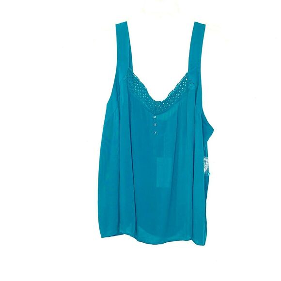 Modcloth Simple Wonders Rayon‎ Crochet Neckline Woven Boho Tank Top 2x - Picture 1 of 6